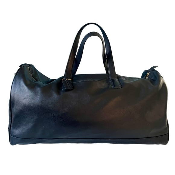 VTG Coach Black Leather Weekender Travel Duffle Bag w/ Shoulder Strap & Hangtag - Picture 2 of 15